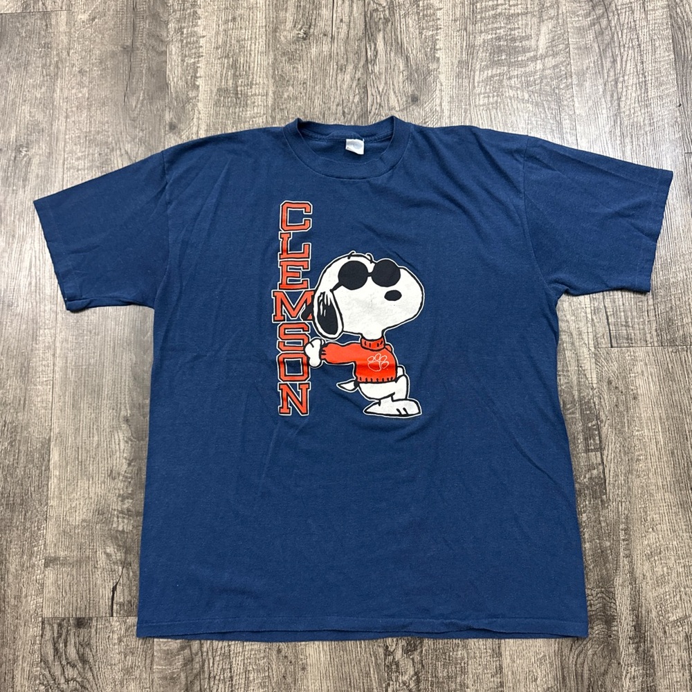 Vintage 80s Artex Clemson Tigers Snoopy Graphic College T Shirt